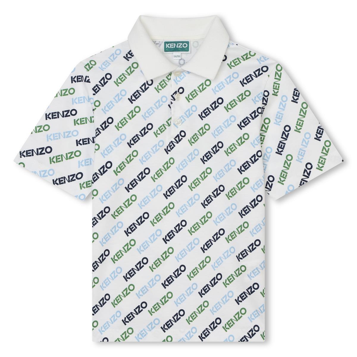 Boys White Logo Cotton Polo Shirt