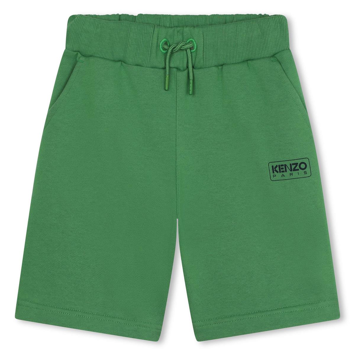 Boys Green Cotton Shorts