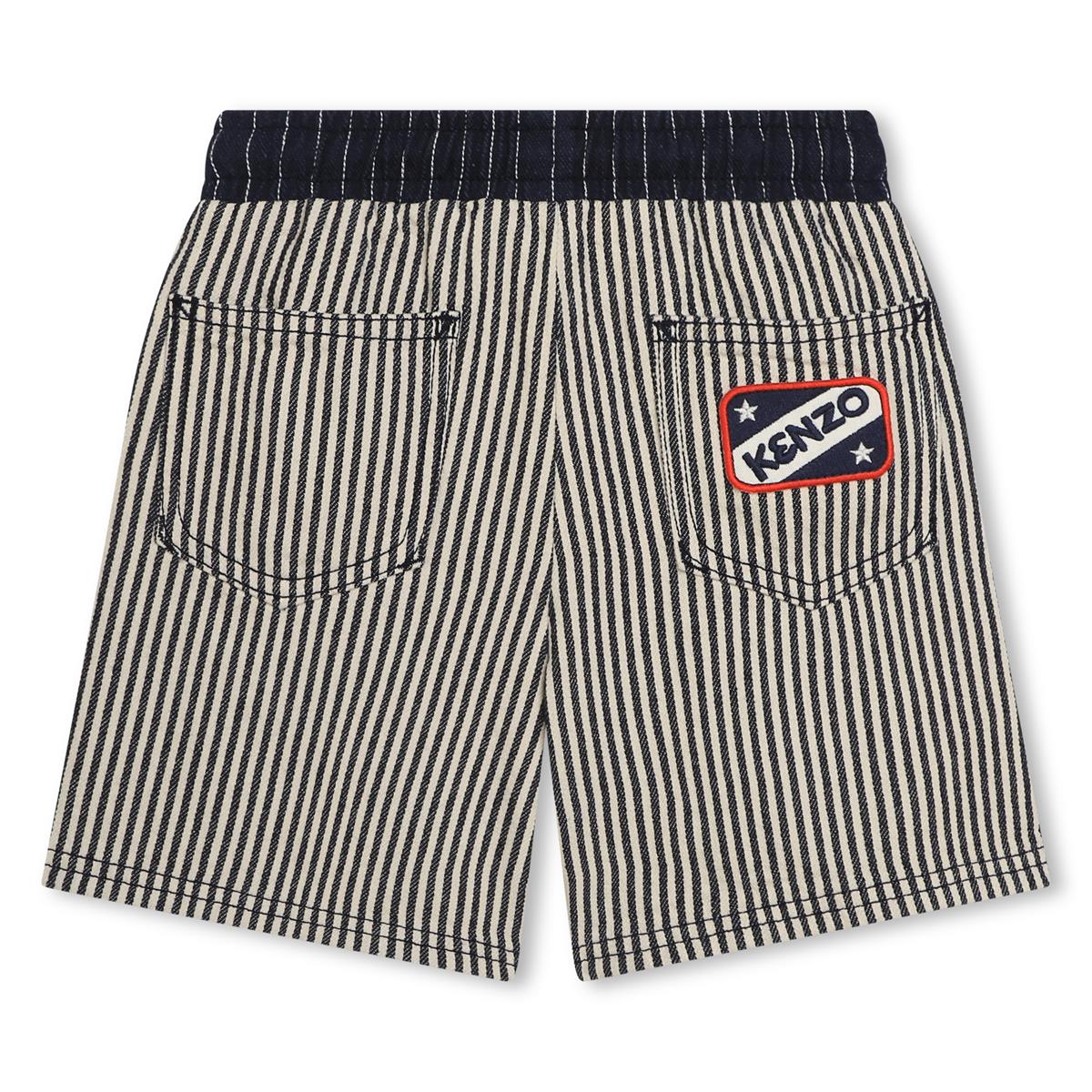 Boys Blue Stripes Cotton Shorts