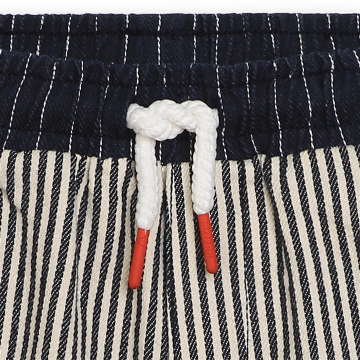 Boys Blue Stripes Cotton Shorts
