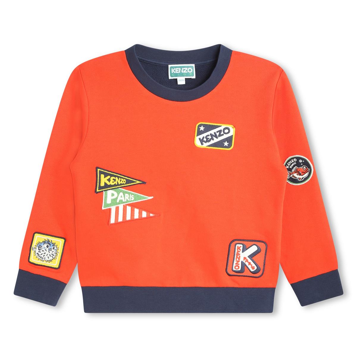 Boys Orange Cotton Sweatshirt