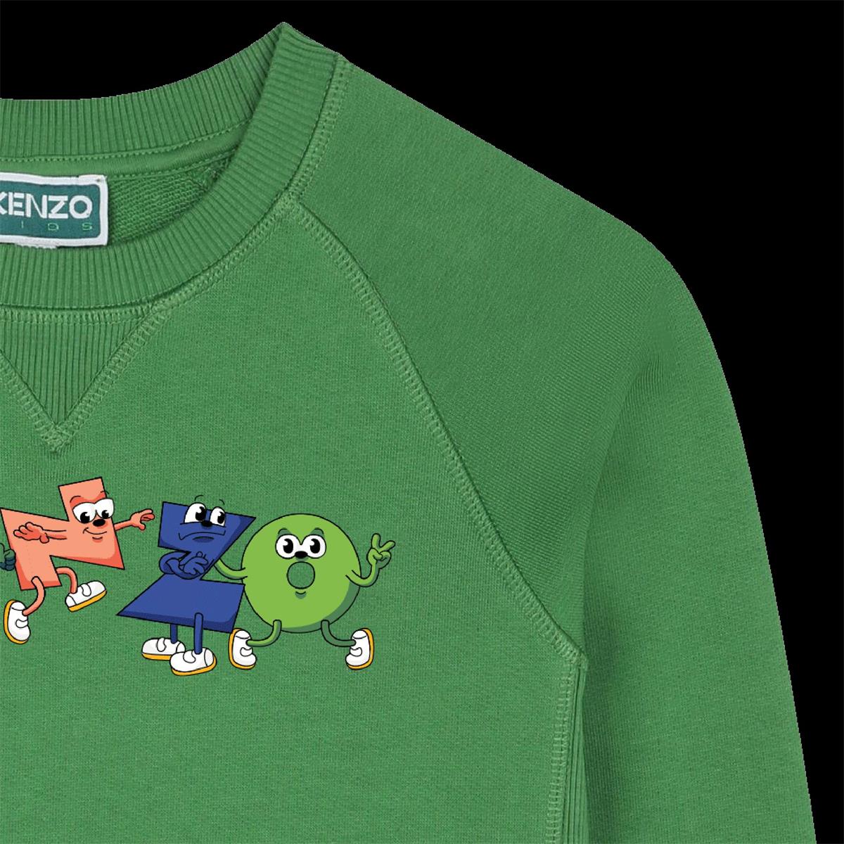 Boys Green Cotton Sweatshirt