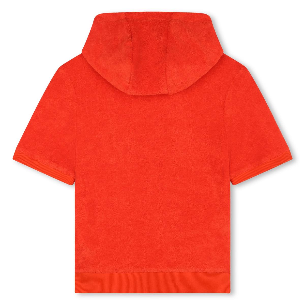 Girls Red Hooded Cotton Sweatshirt
