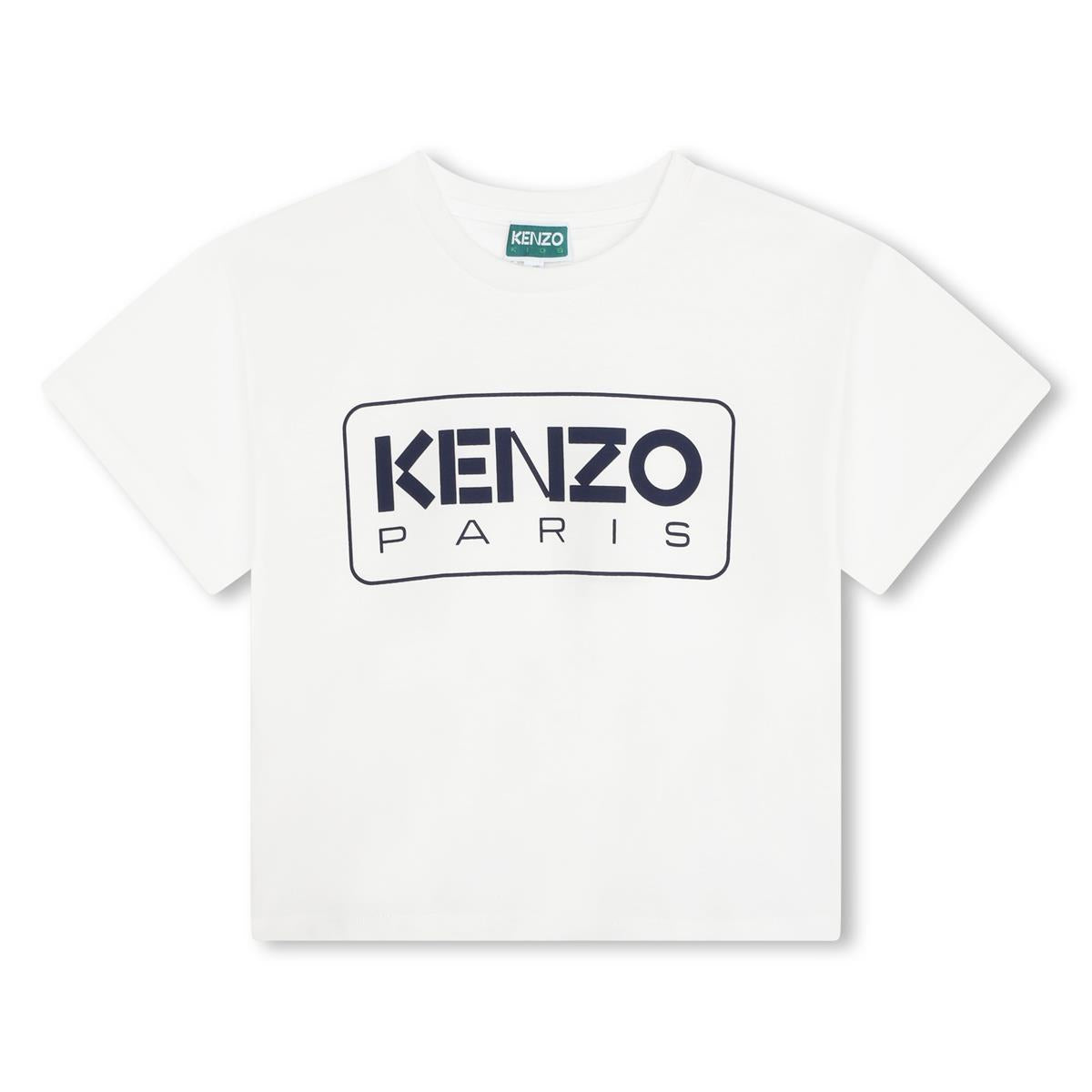 Boys White Logo Cotton T-Shirt