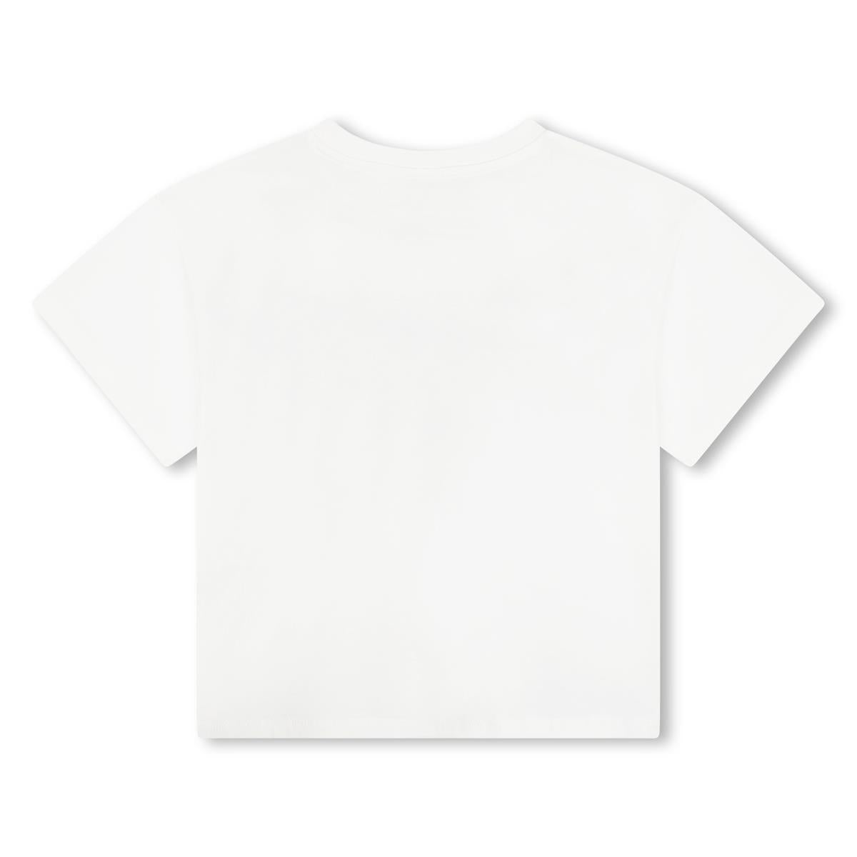 Boys White Logo Cotton T-Shirt