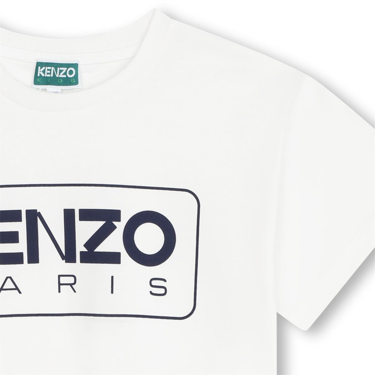 Boys White Logo Cotton T-Shirt