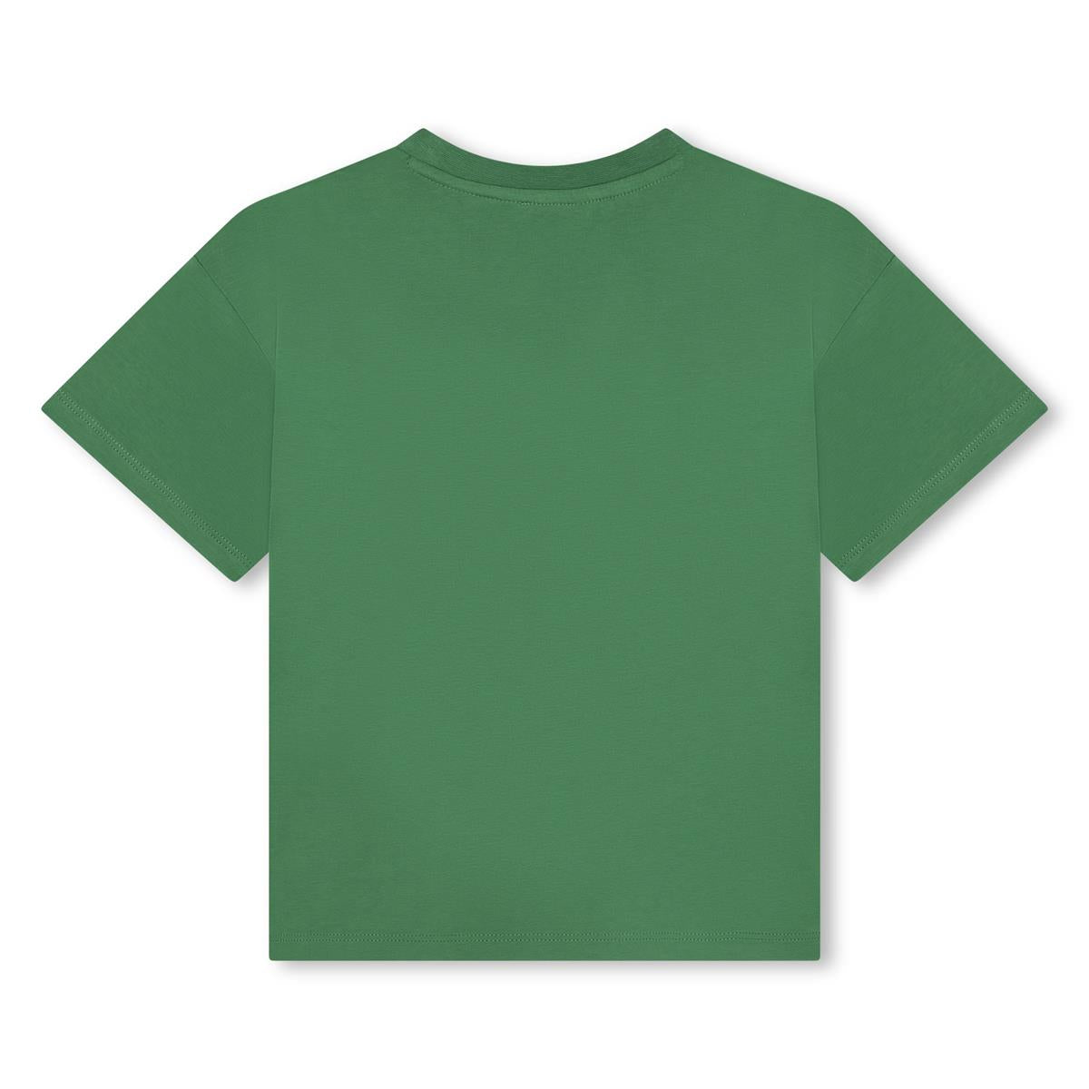 Boys Green Logo Cotton T-Shirt