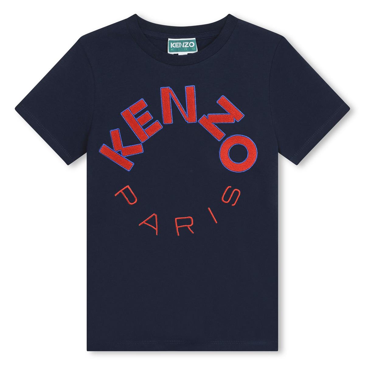 Boys & Girls Navy Logo Cotton T-Shirt