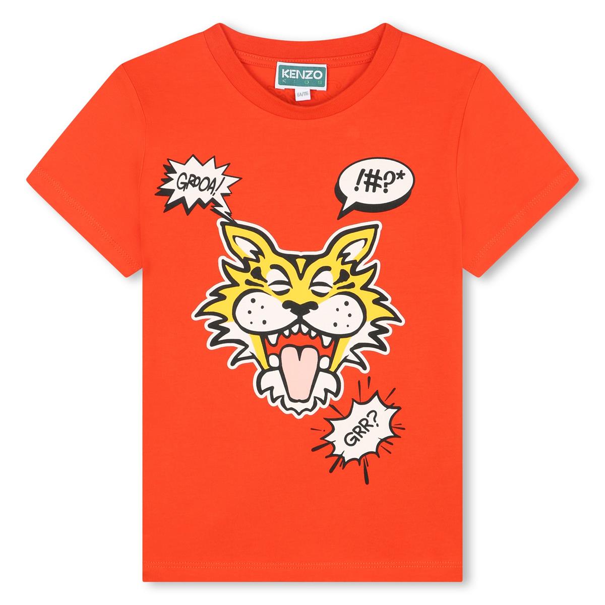 Boys Orange Cotton T-Shirt
