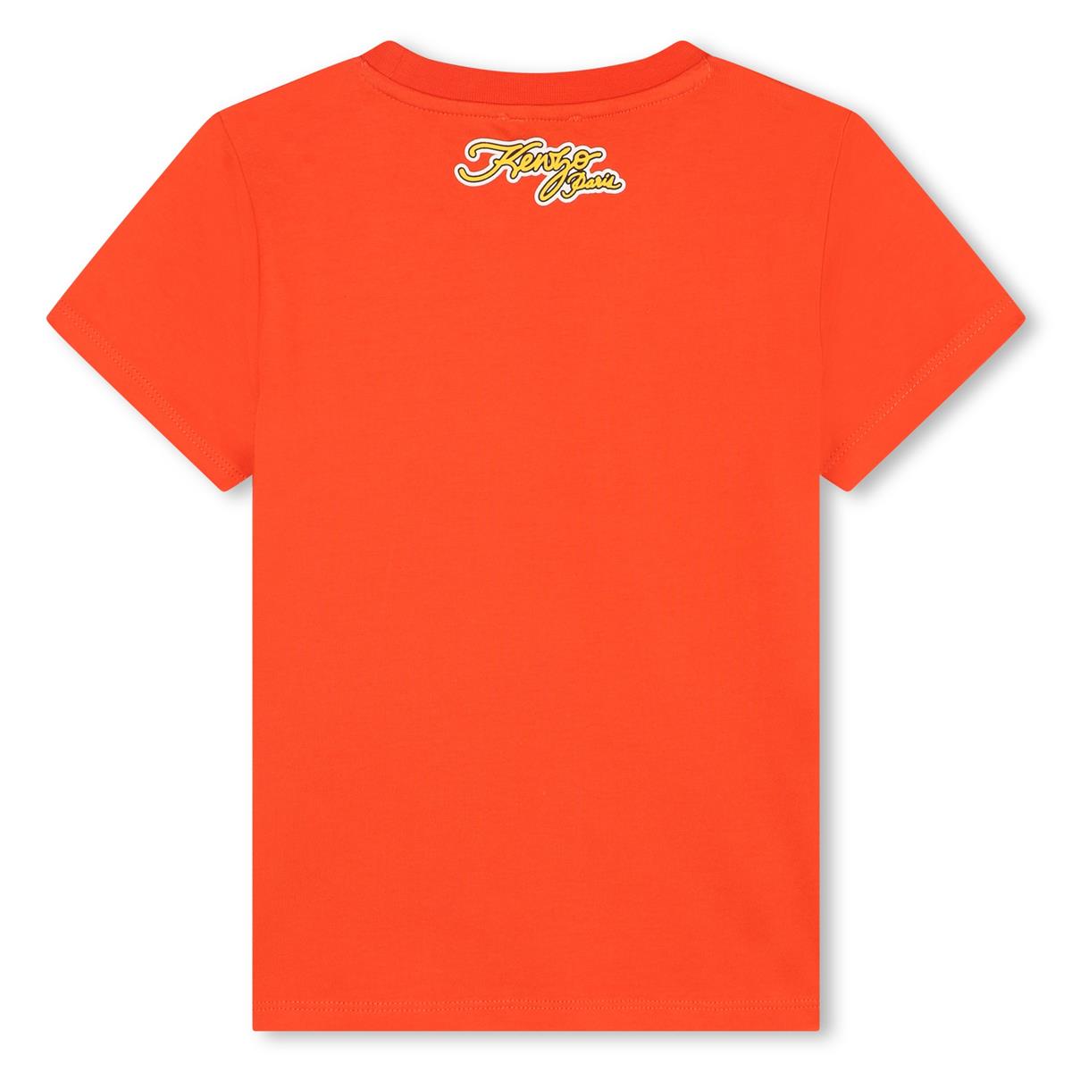 Boys Orange Cotton T-Shirt
