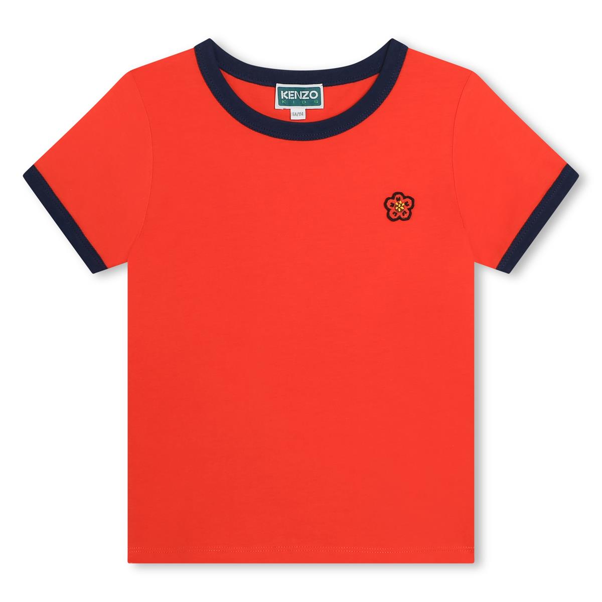 Boys Orange Cotton T-Shirt