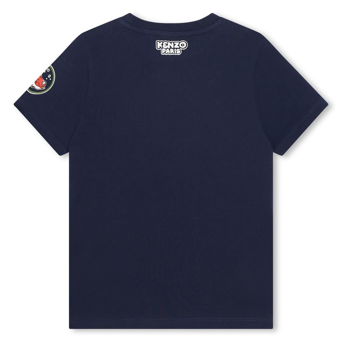 Boys Dark Blue Cotton T-Shirt