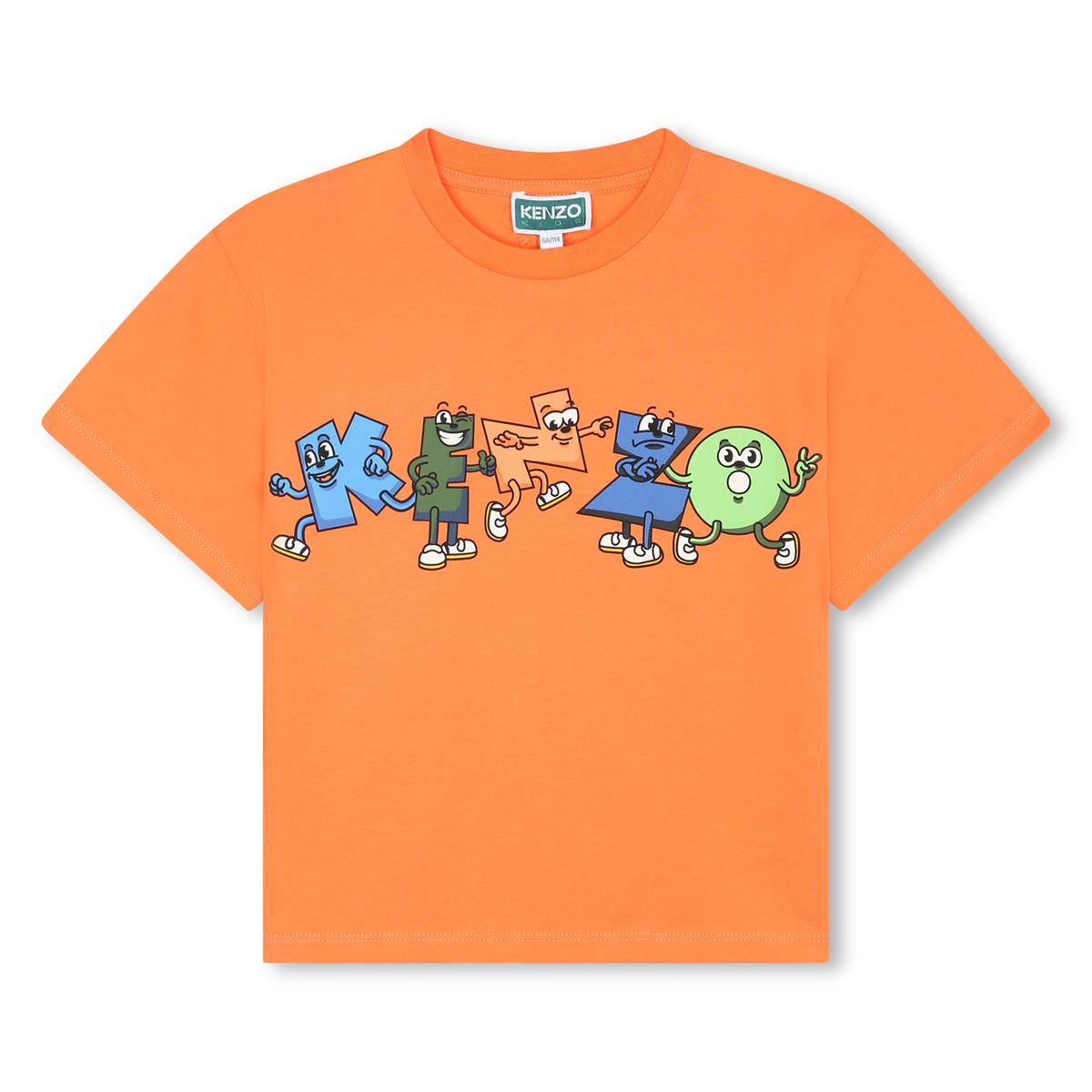 Boys Orange Cotton T-Shirt