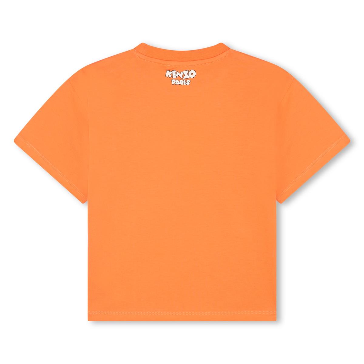 Boys Orange Cotton T-Shirt