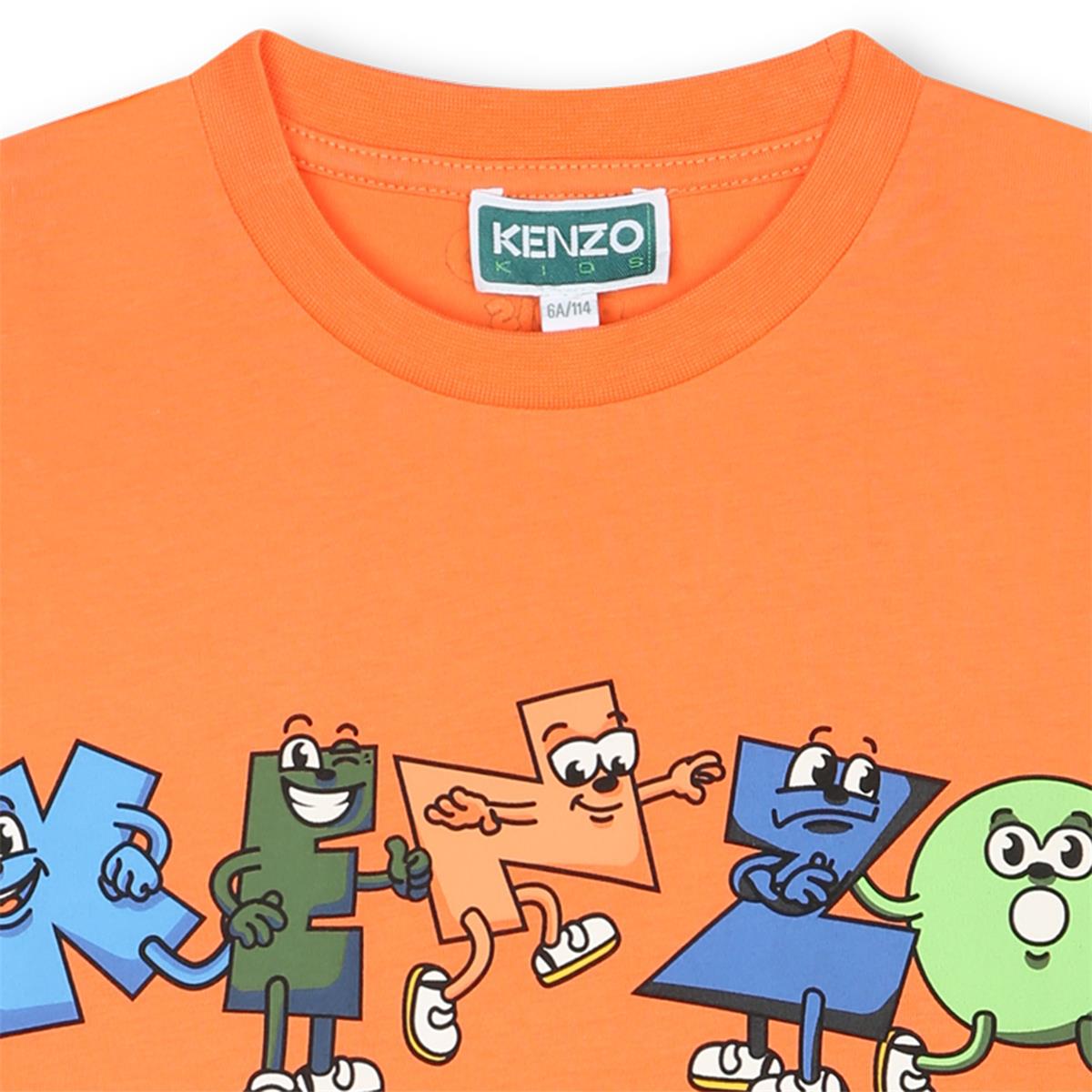 Boys Orange Cotton T-Shirt