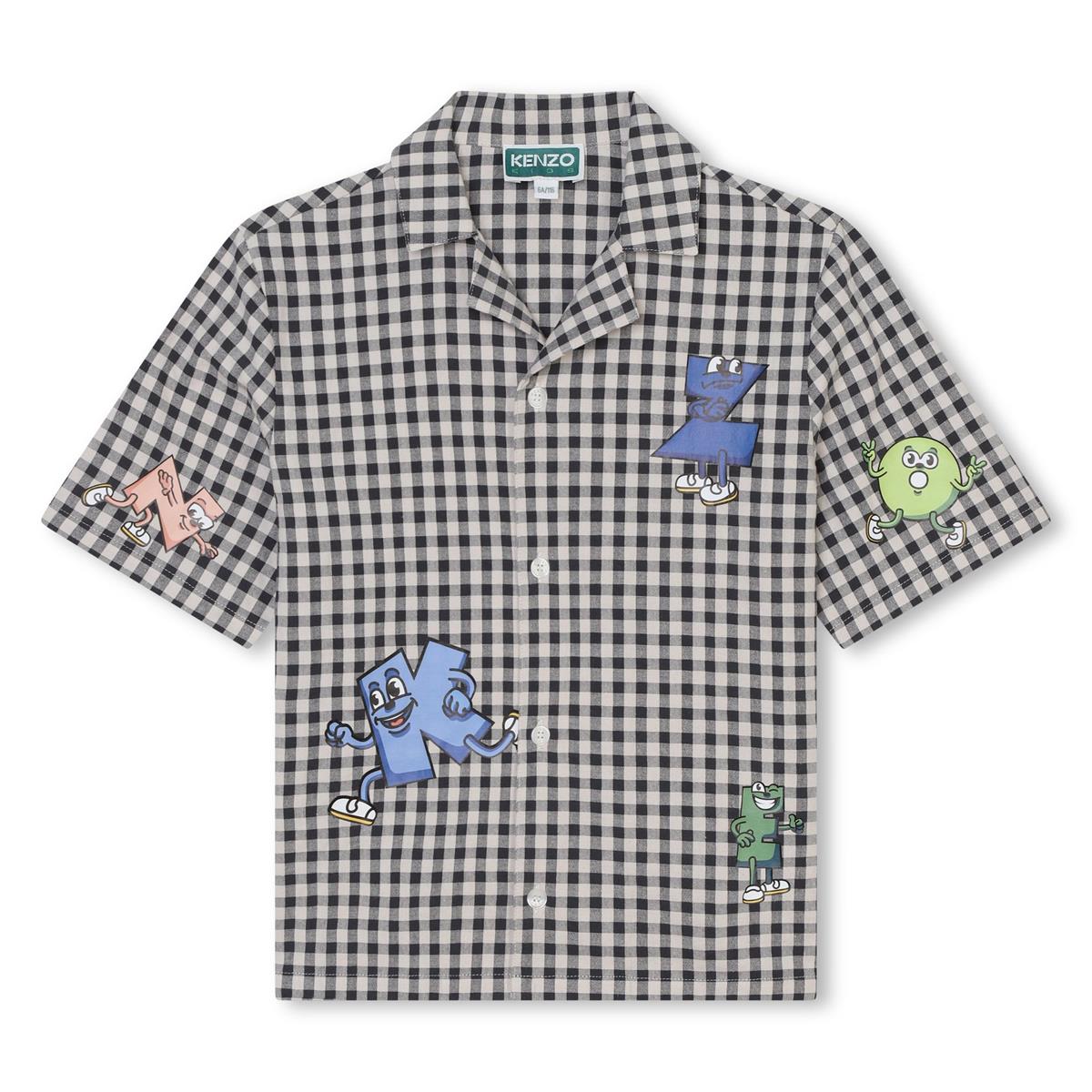 Boys Grey Check Cotton Shirt