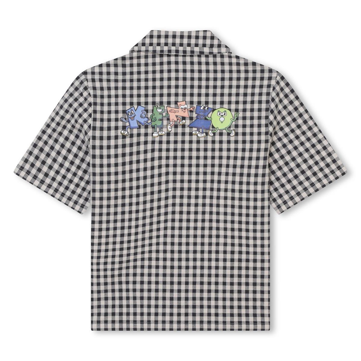 Boys Grey Check Cotton Shirt