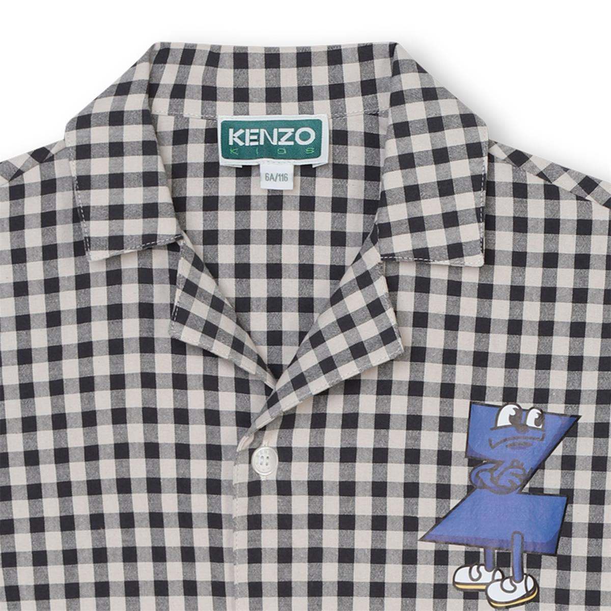 Boys Grey Check Cotton Shirt