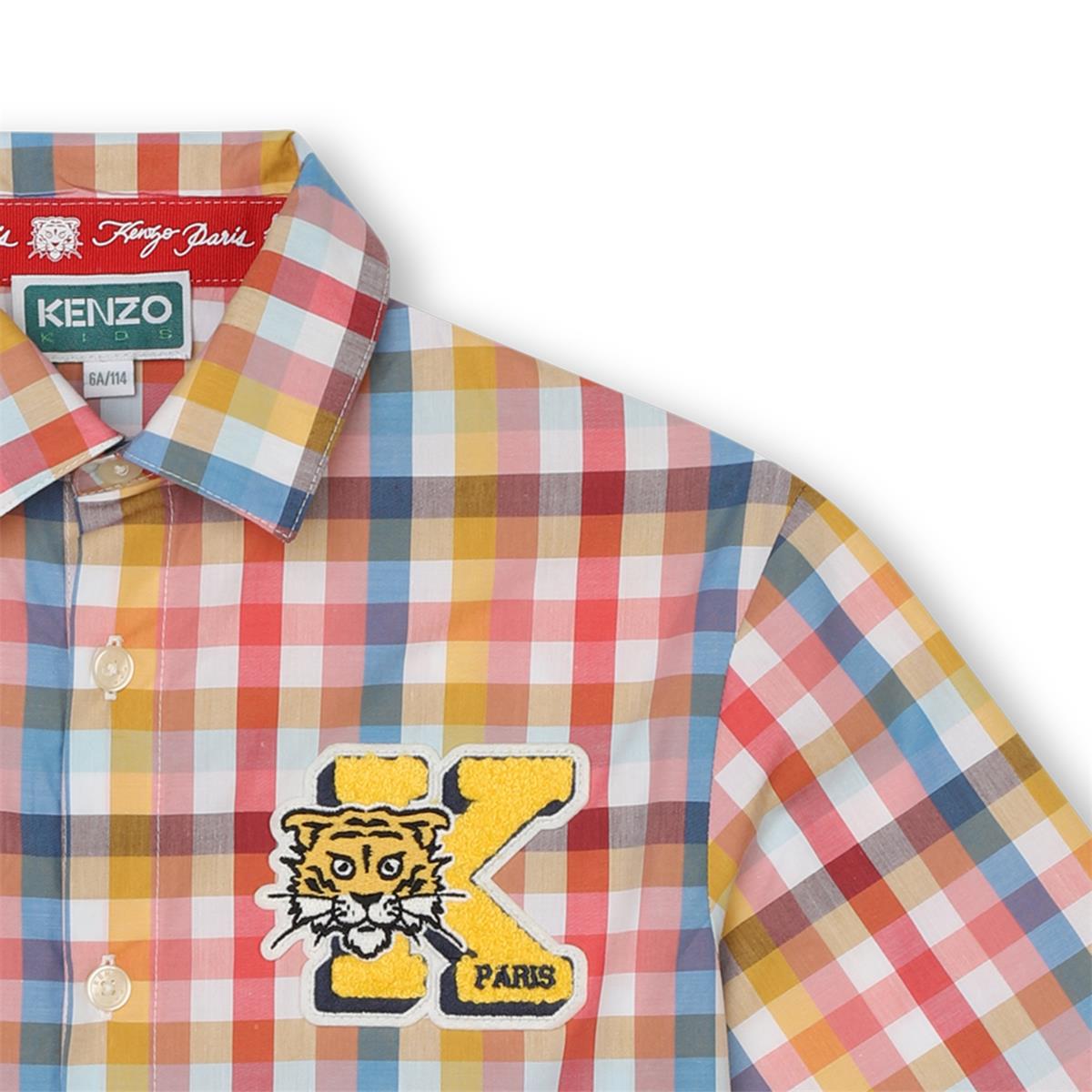 Boys Yellow Check Cotton Shirt