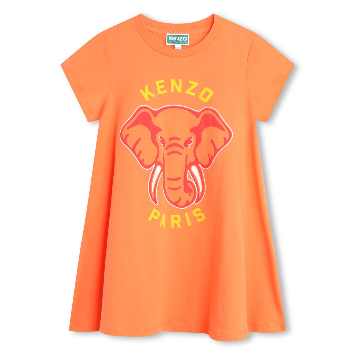 Girls Orange Cotton Dress
