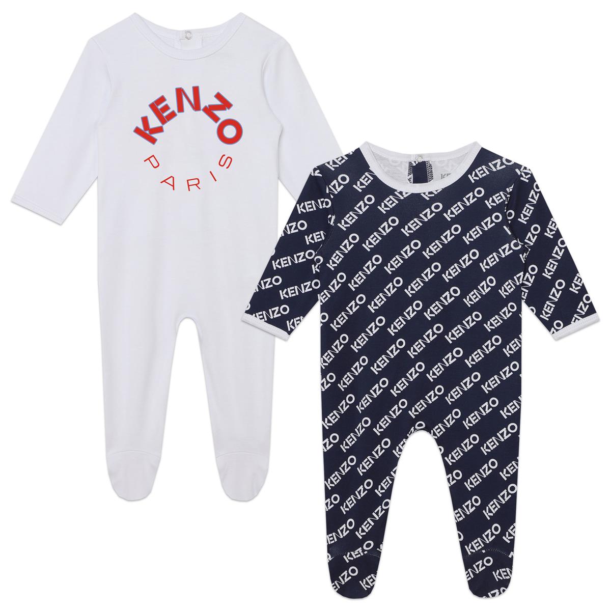 Baby Boys & Girls White Cotton Babysuit Set(2 Pack)