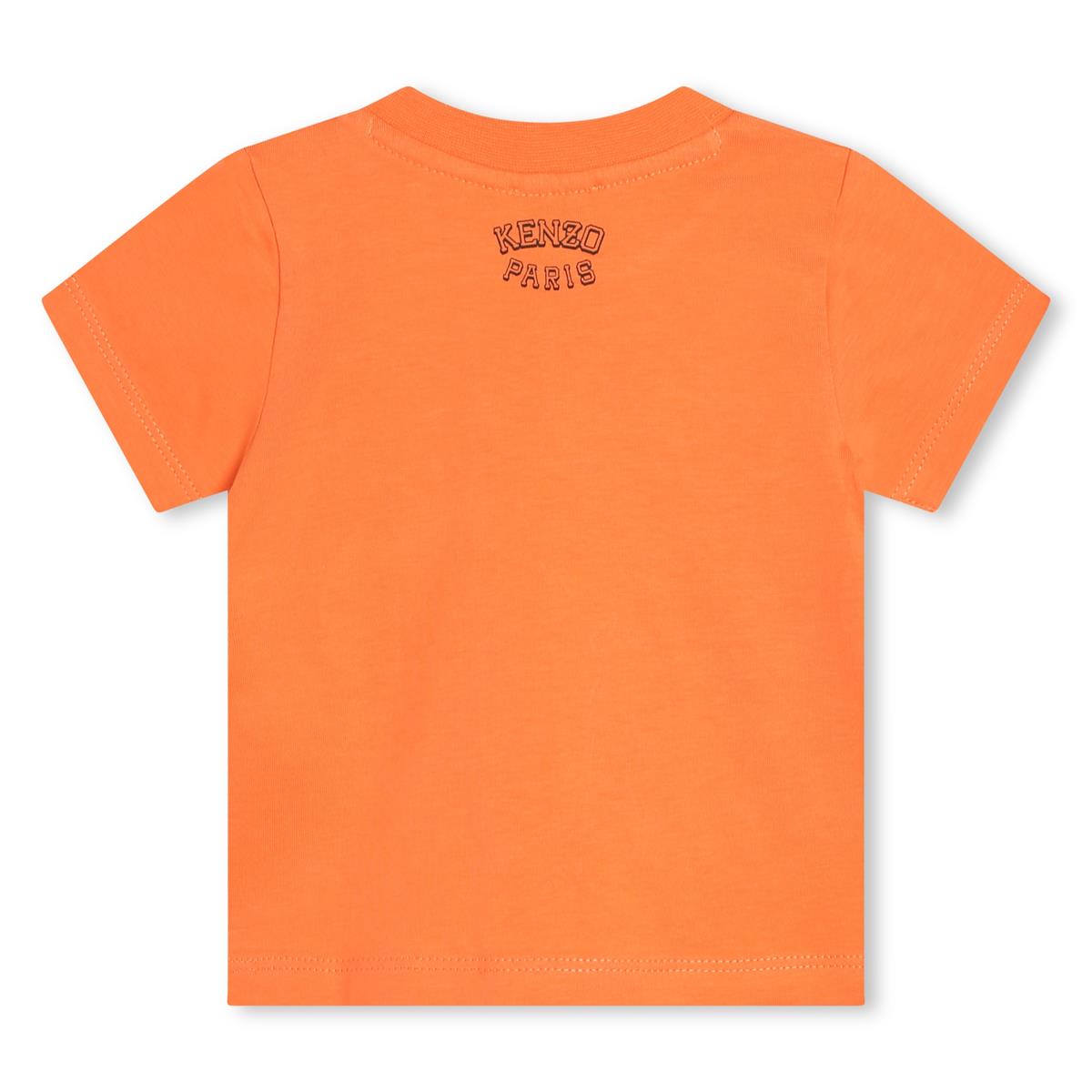 Baby Boys & Girls Orange Cotton T-Shirt