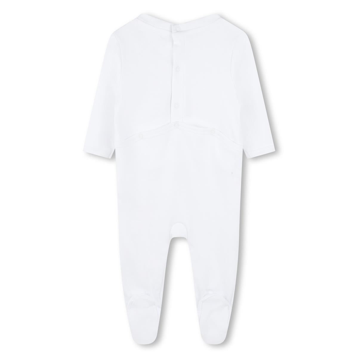 Baby Boys & Girls White Cotton Babysuit