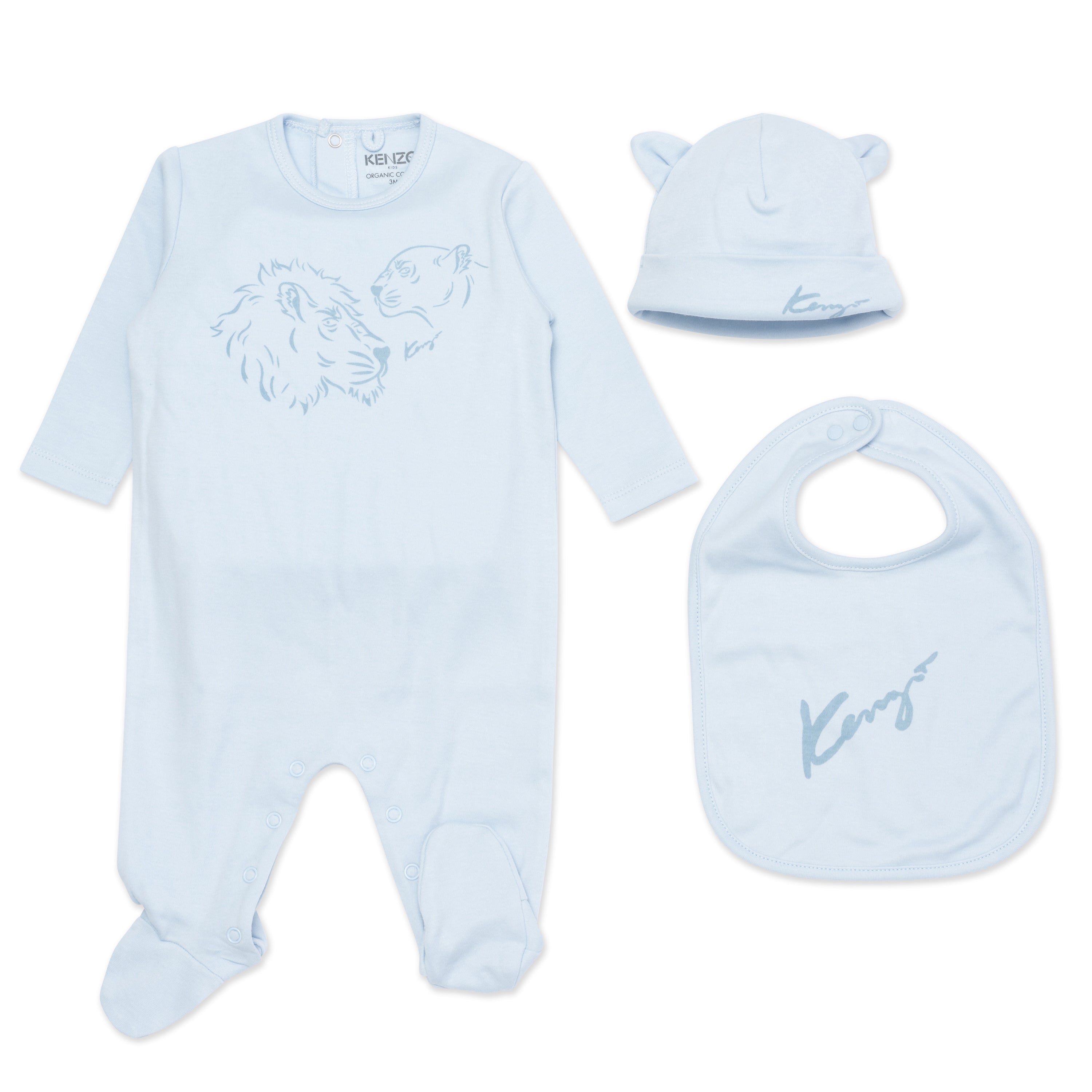 Baby Blue Cotton Babysuit Set