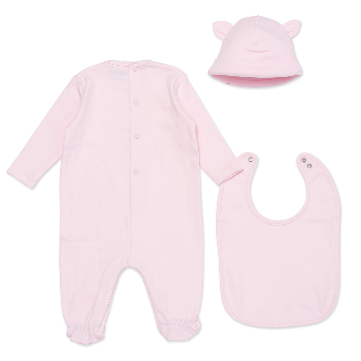 Baby Girls Pink Cotton Babysuit Set