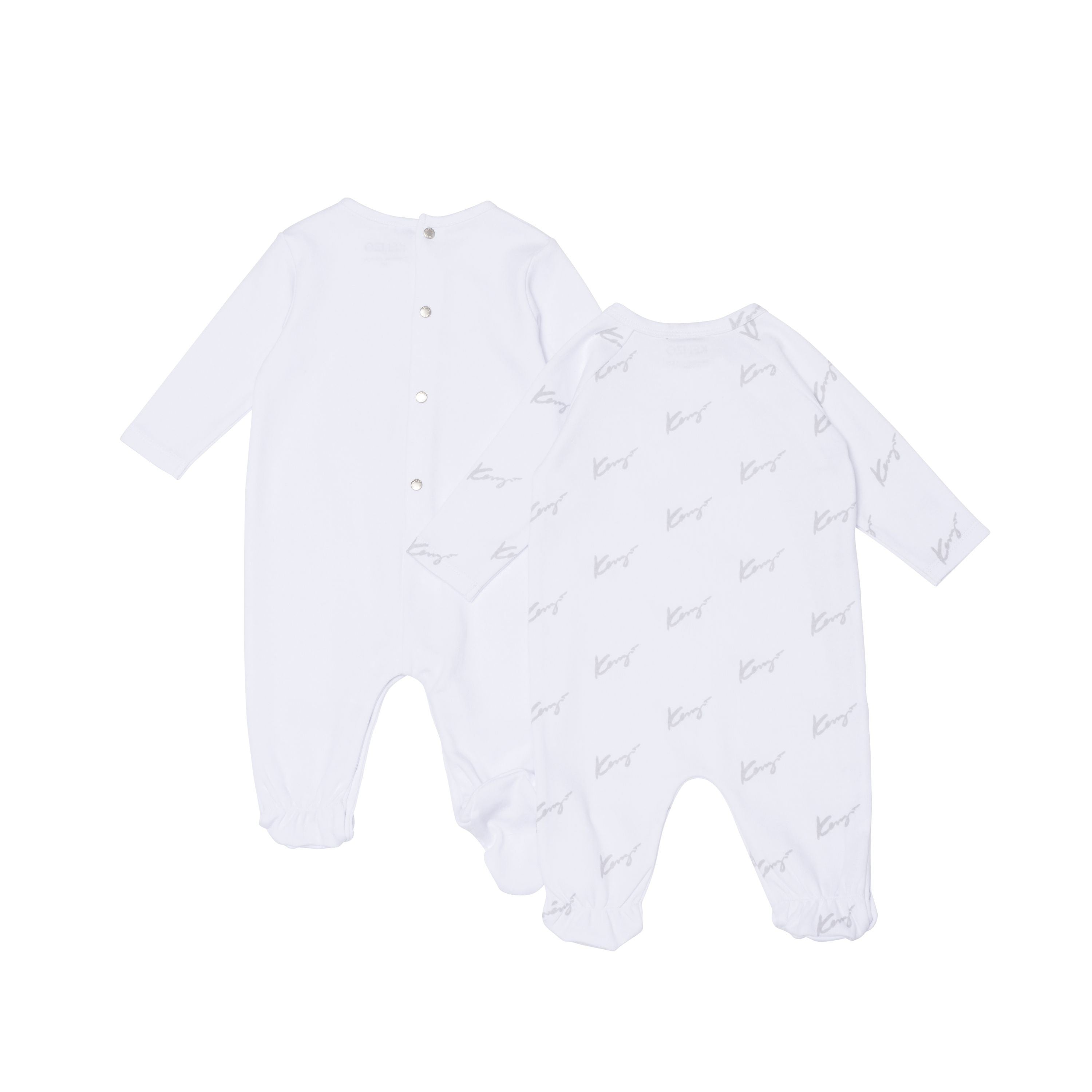 Baby Boys & Girls White Cotton Babysuit Set