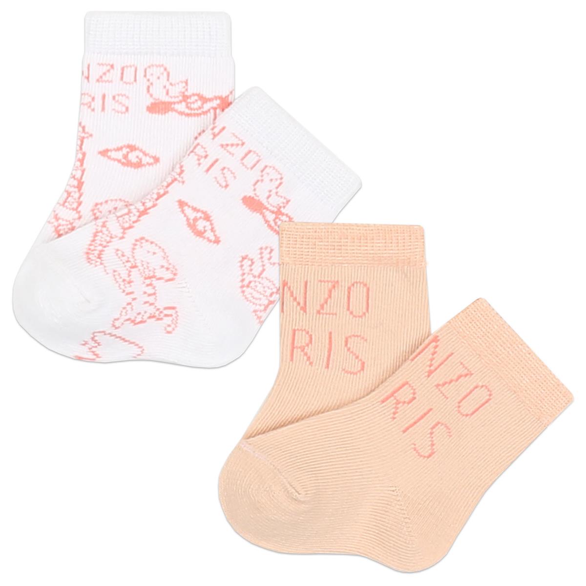 Baby Girls Pink Logo Socks(2 Pack)