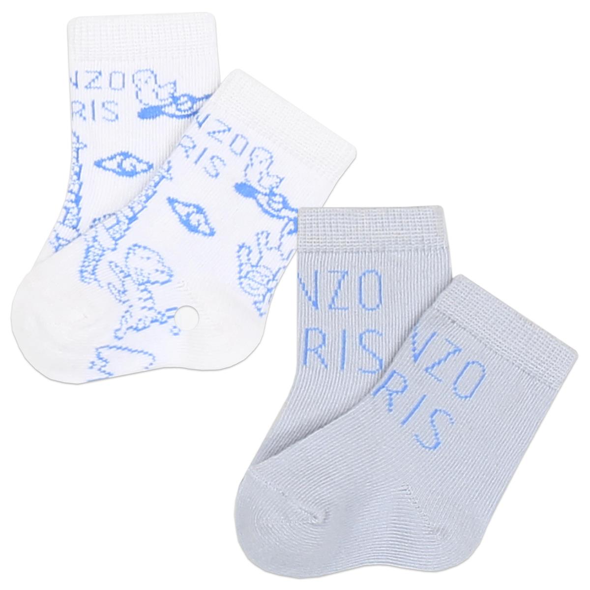 Baby Girls Blue Logo Socks(2 Pack)