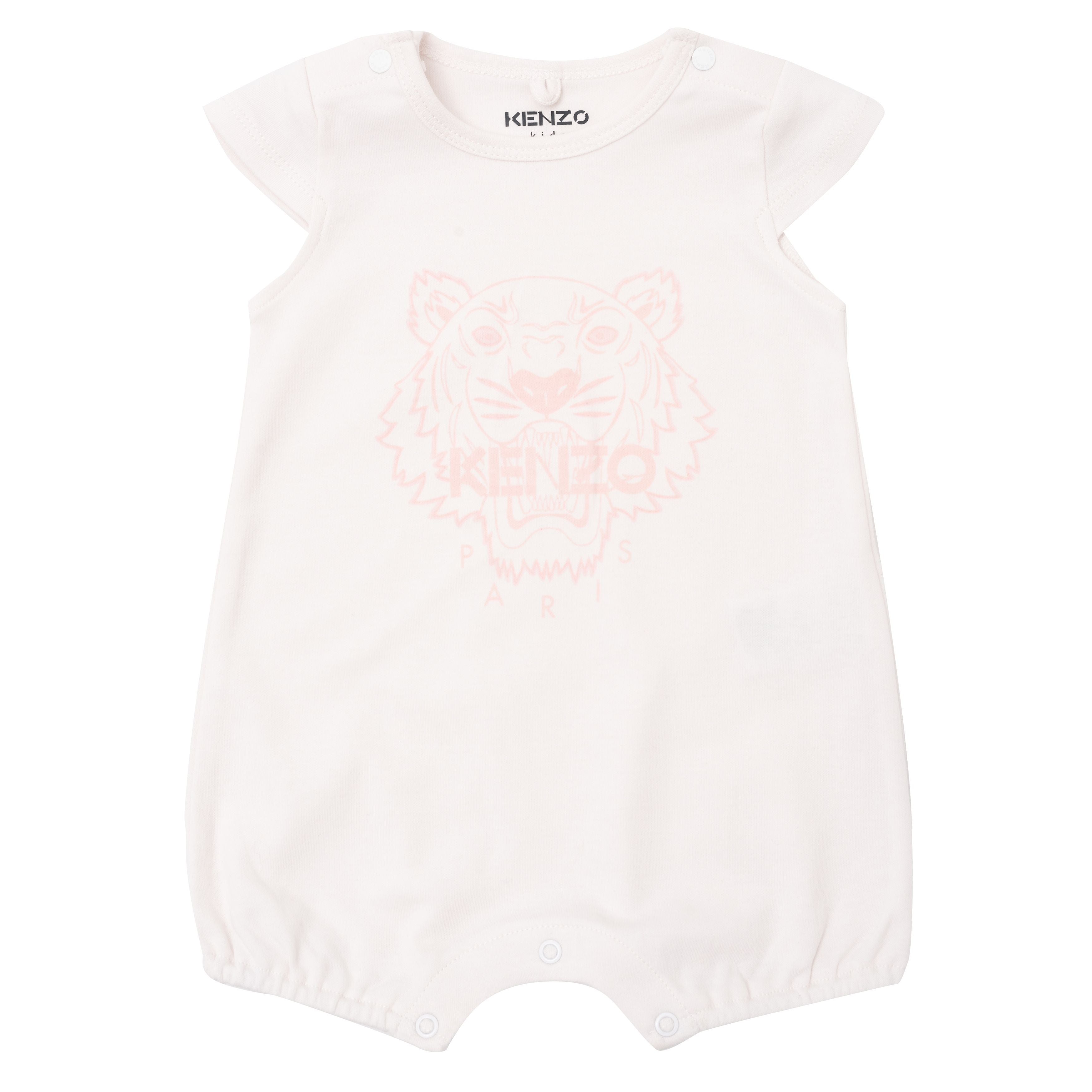 Baby Girls White Cotton Babysuit