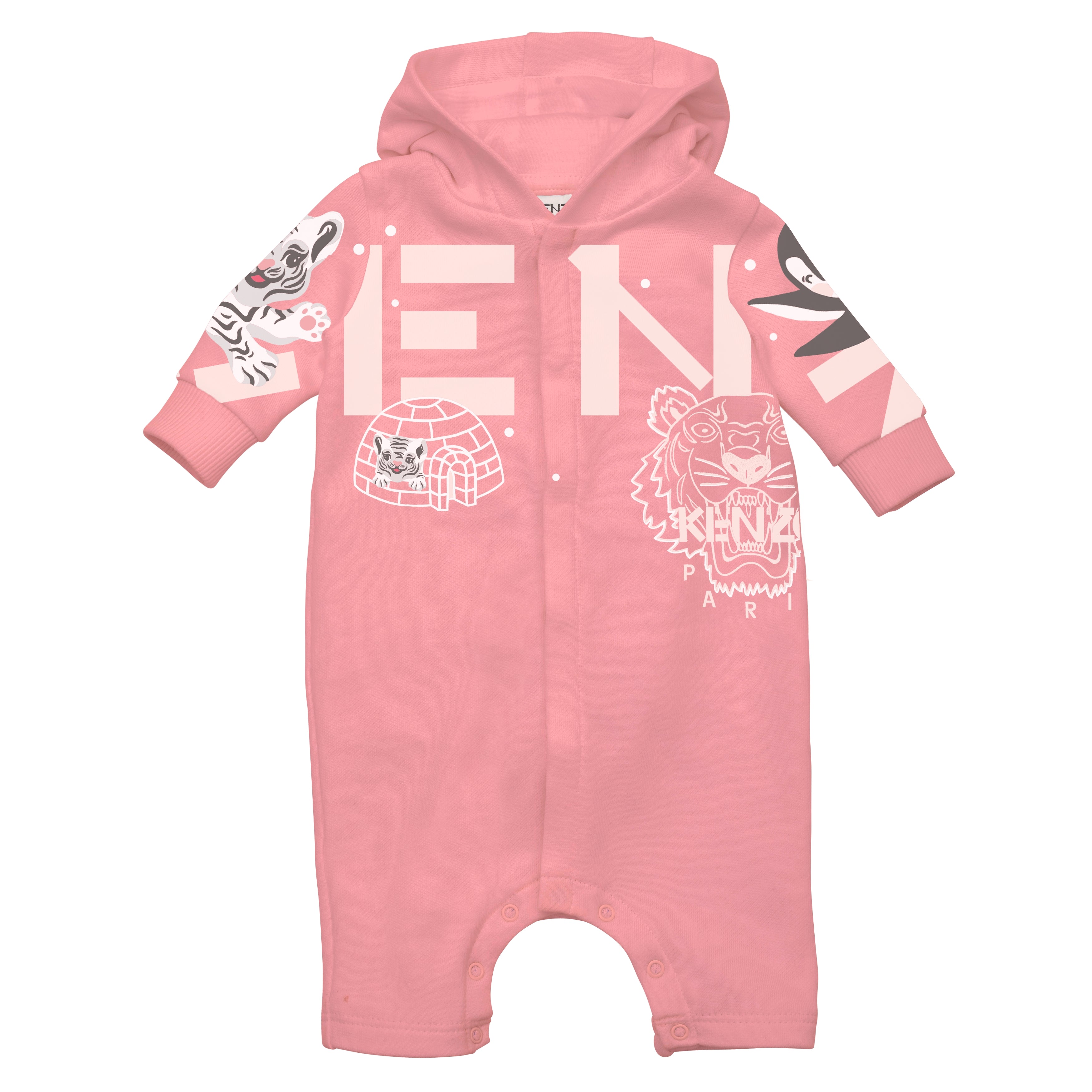 Baby Girls Pink Printed Babysuit