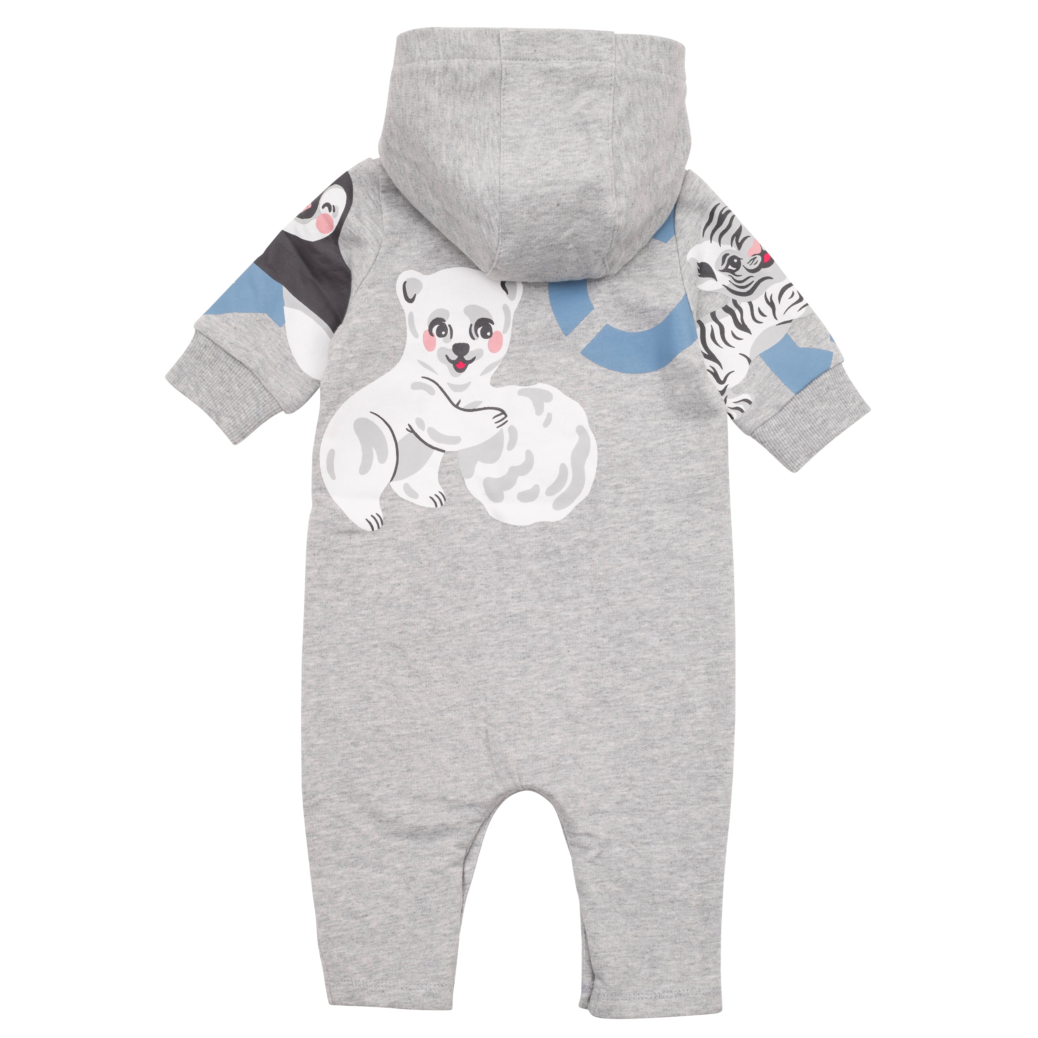 Baby Boys Grey Printed Babysuit