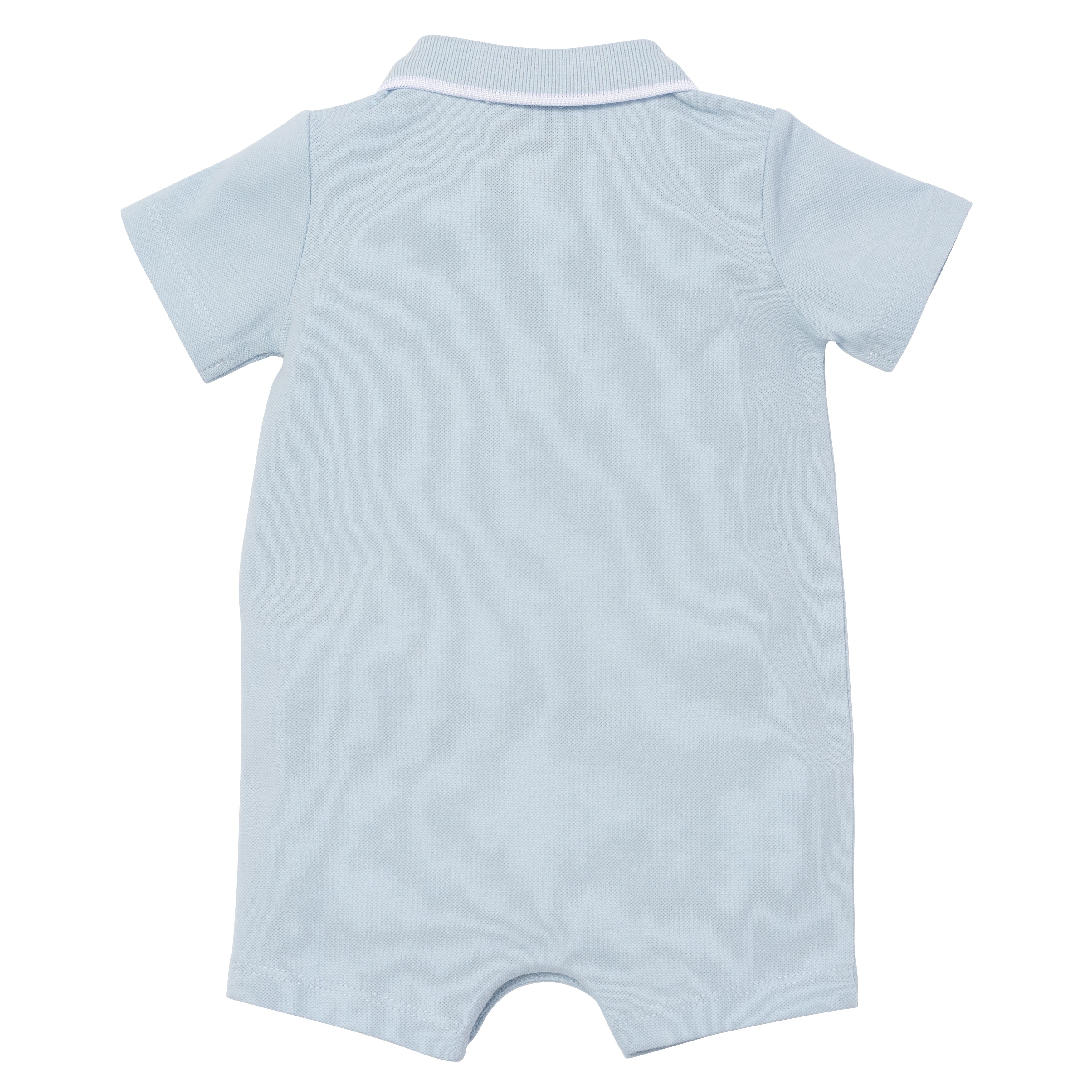Baby Boys Blue Cotton Babysuit