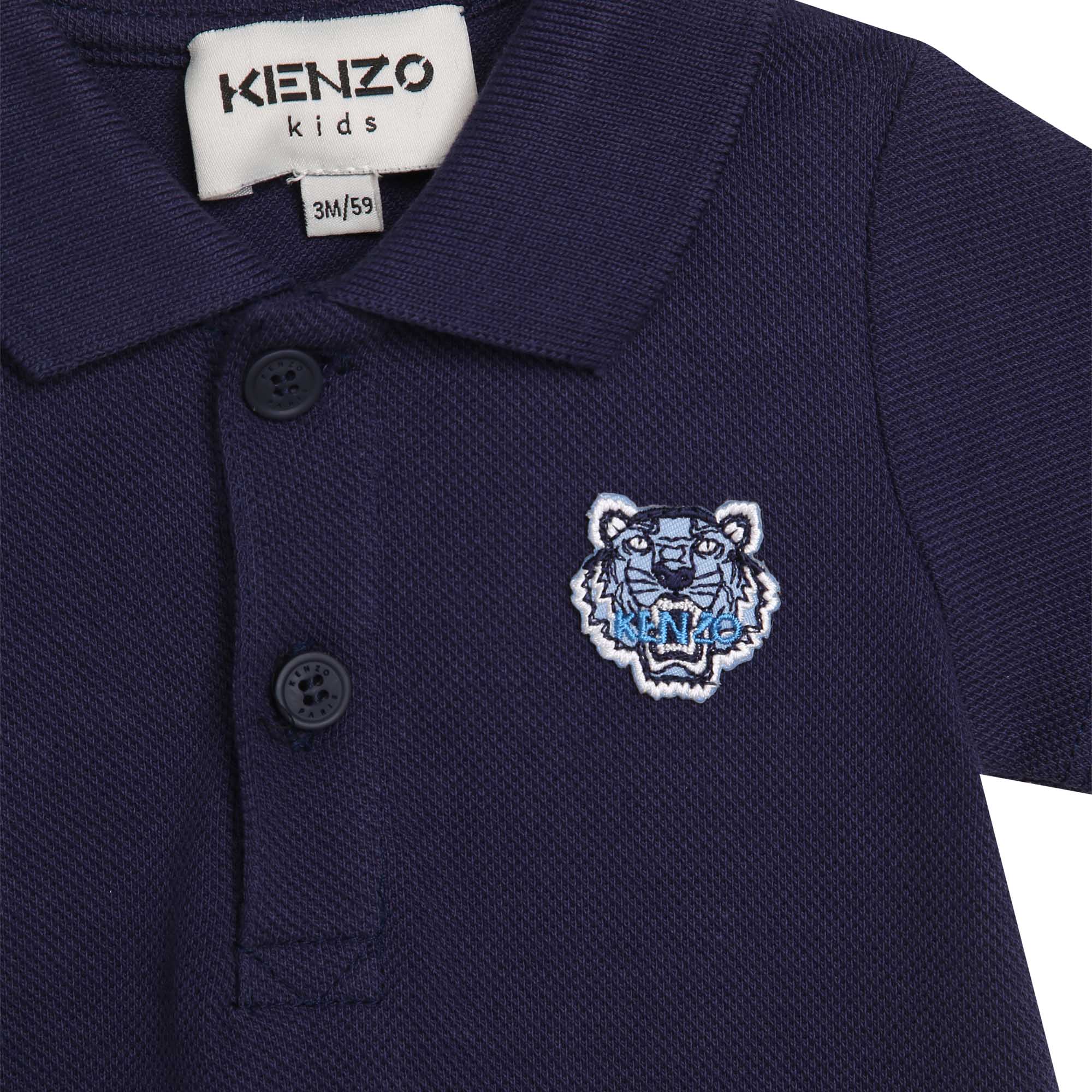 Baby Boys Navy Cotton Babysuit
