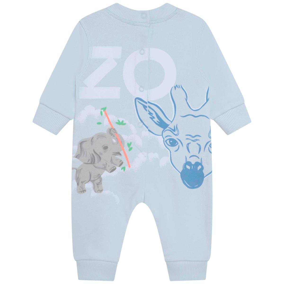 Baby Boys Blue Logo Babysuit