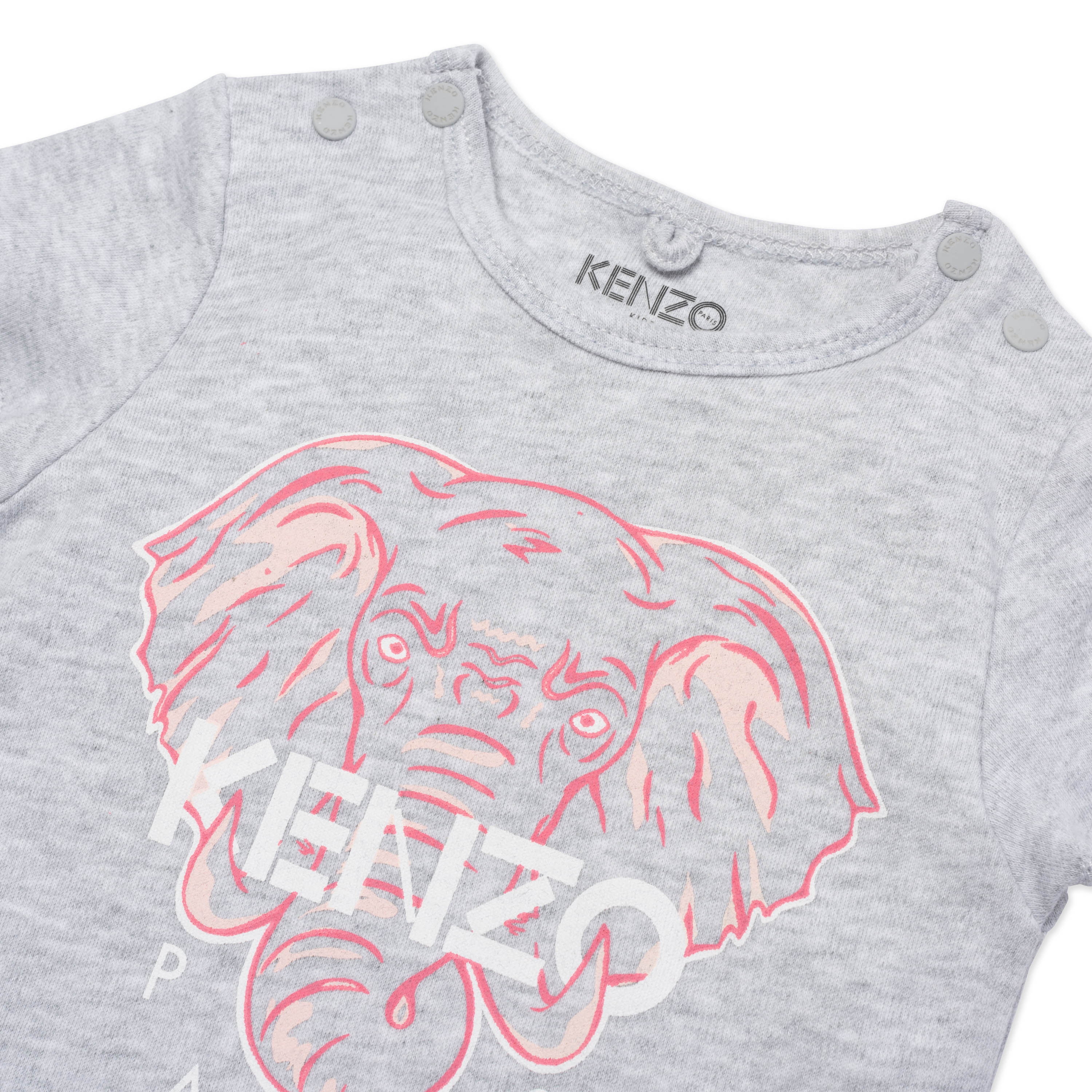 Baby Girls Grey Elephant Cotton T-Shirt