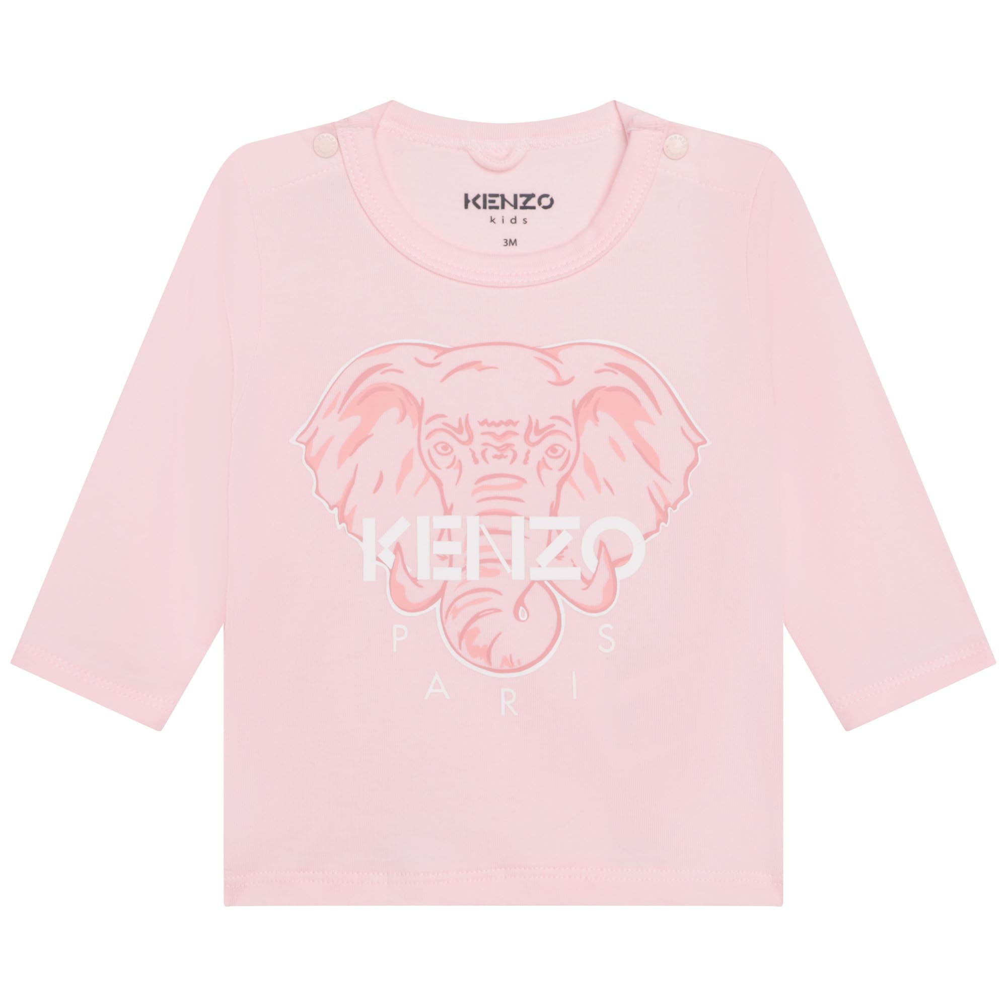 Baby Girls Pink Elephant Cotton T-Shirt