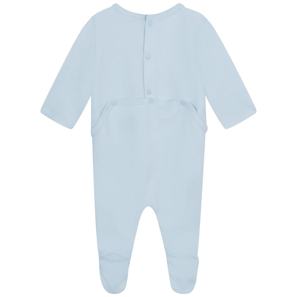 Baby Boys Blue Logo Babysuit