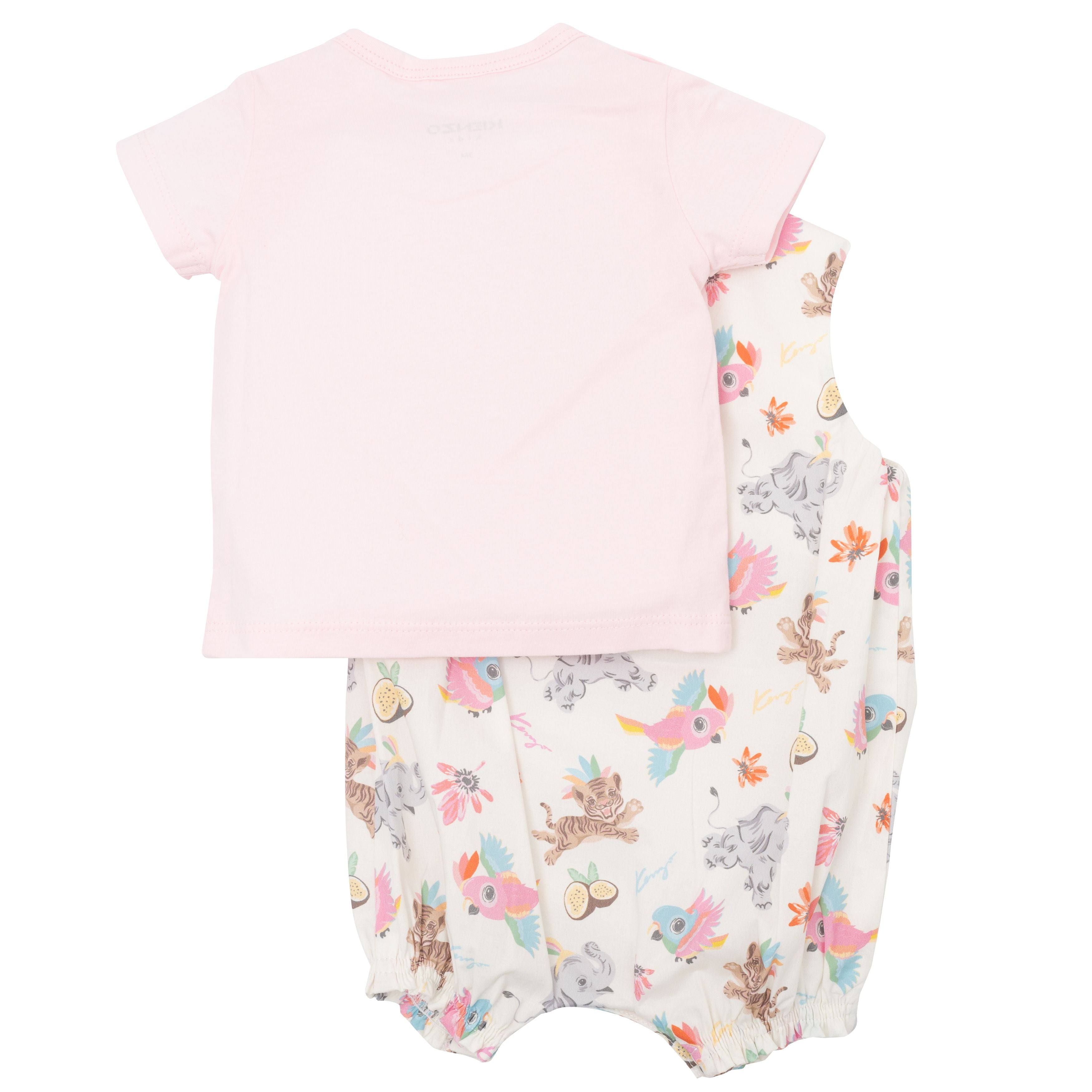 Baby Boys & Girls Pink Cotton Babysuit Set