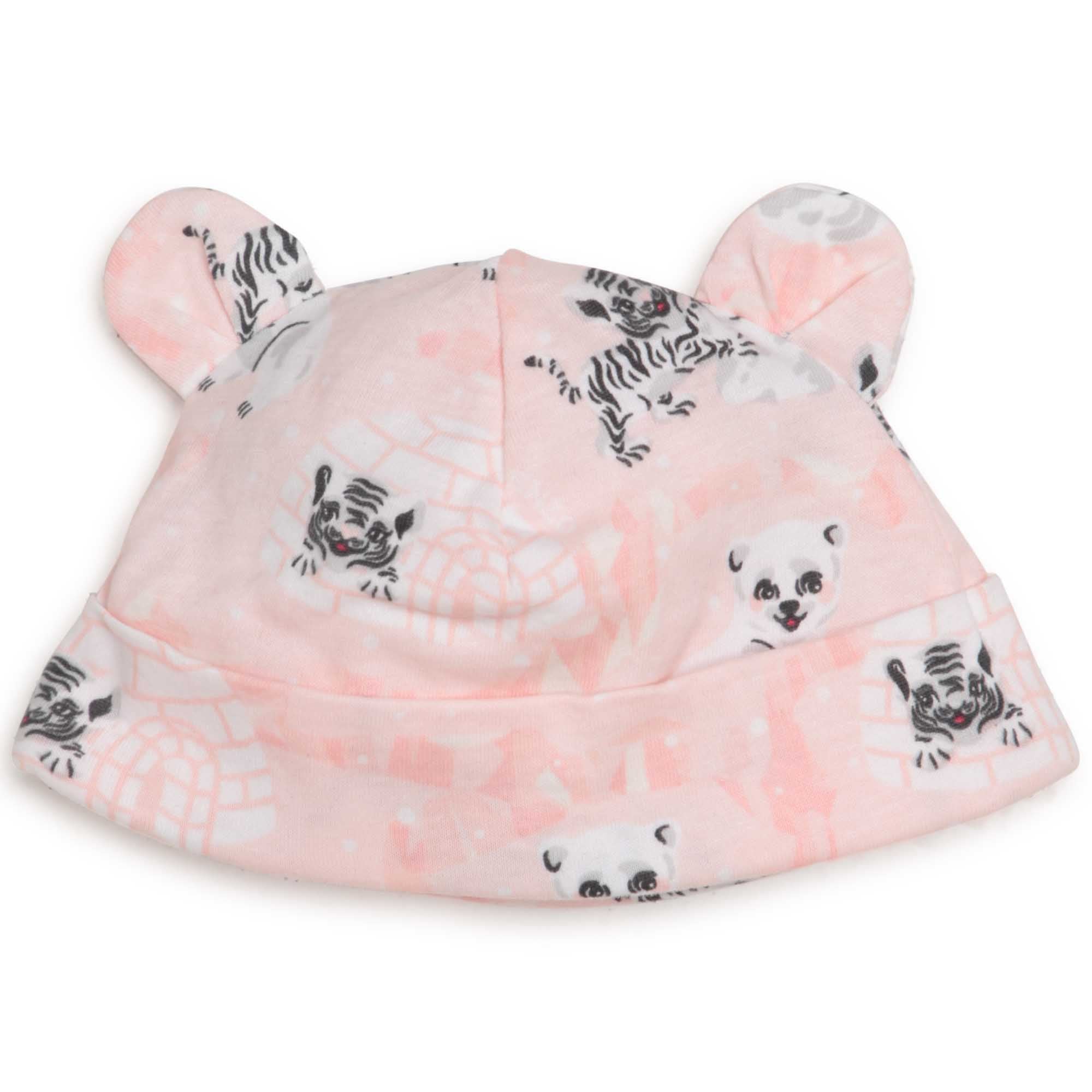 Baby Girls Pink Printed Cotton Babysuit Set