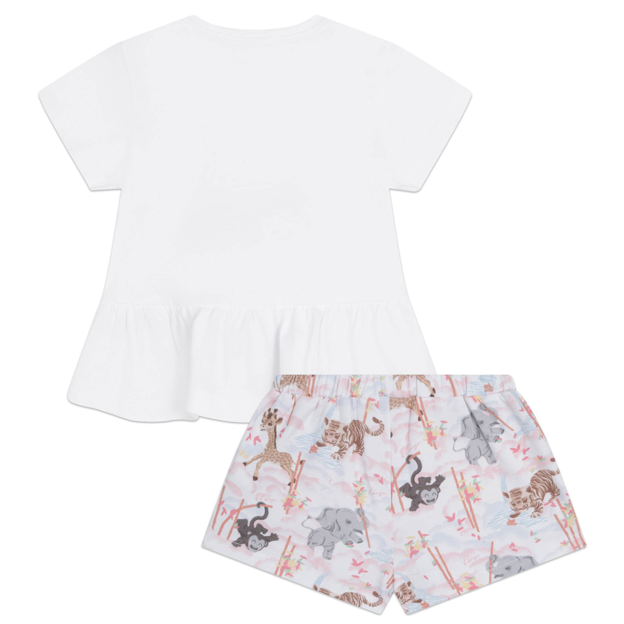 Baby Girls White Printed Cotton Set
