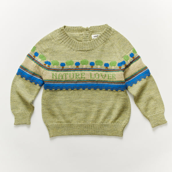 Boys & Girls Green Alpaca Sweater