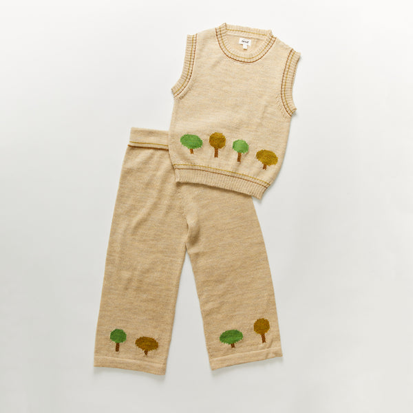 Girls Beige Alpaca Set