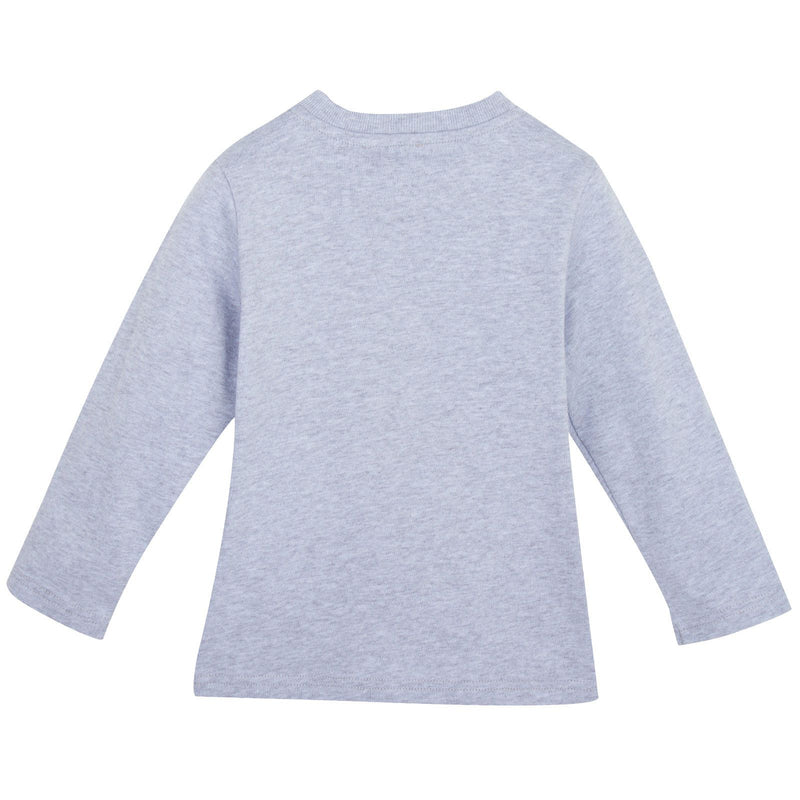 Baby Grey Cotton Jersey T-Shirt With Peeking Tiger - CÉMAROSE | Children's Fashion Store - 2