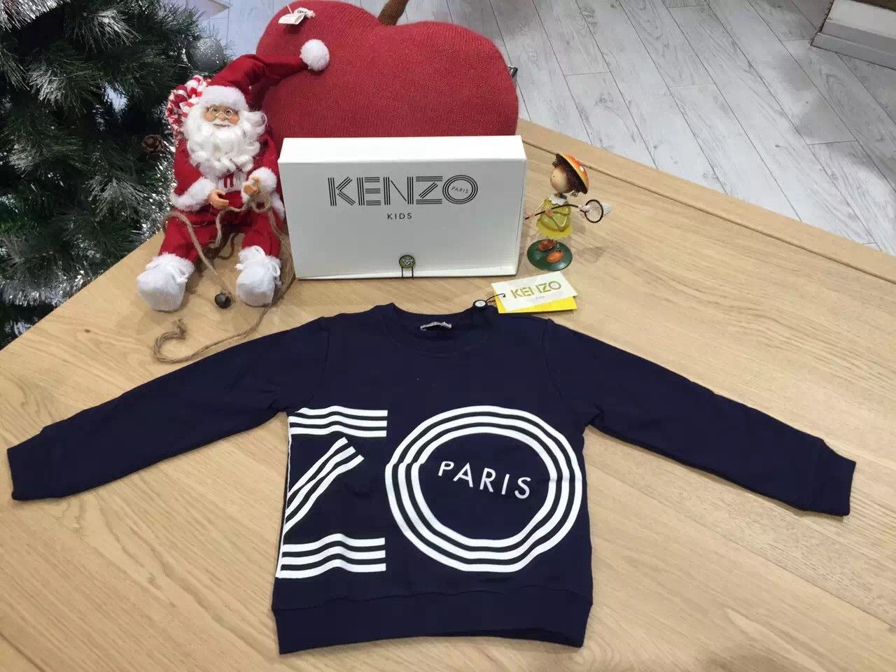 Baby&Girls Navy Blue Printed Logo Sweatshirt - CÉMAROSE | Children's Fashion Store