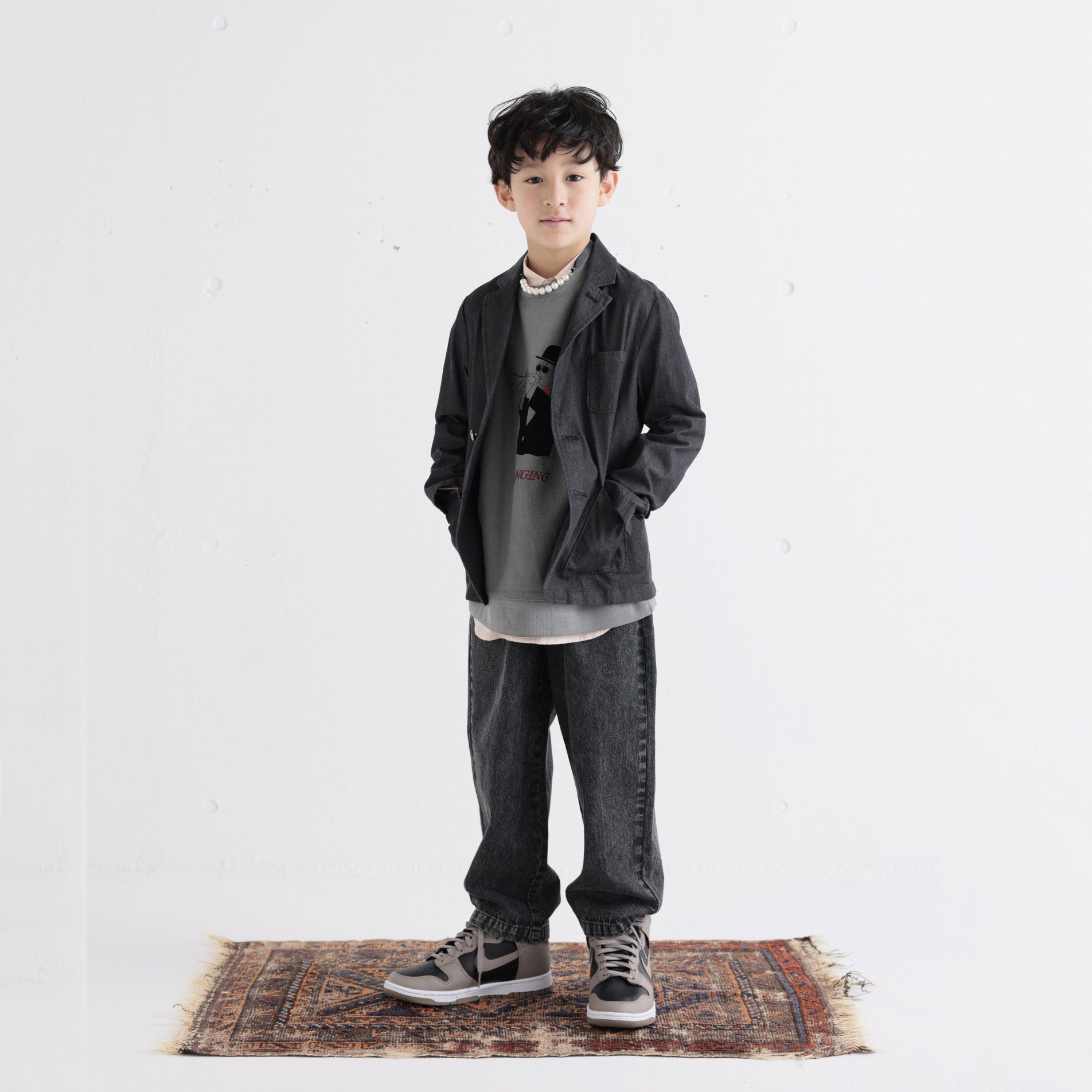 Boys & Girls Grey Denim Trousers