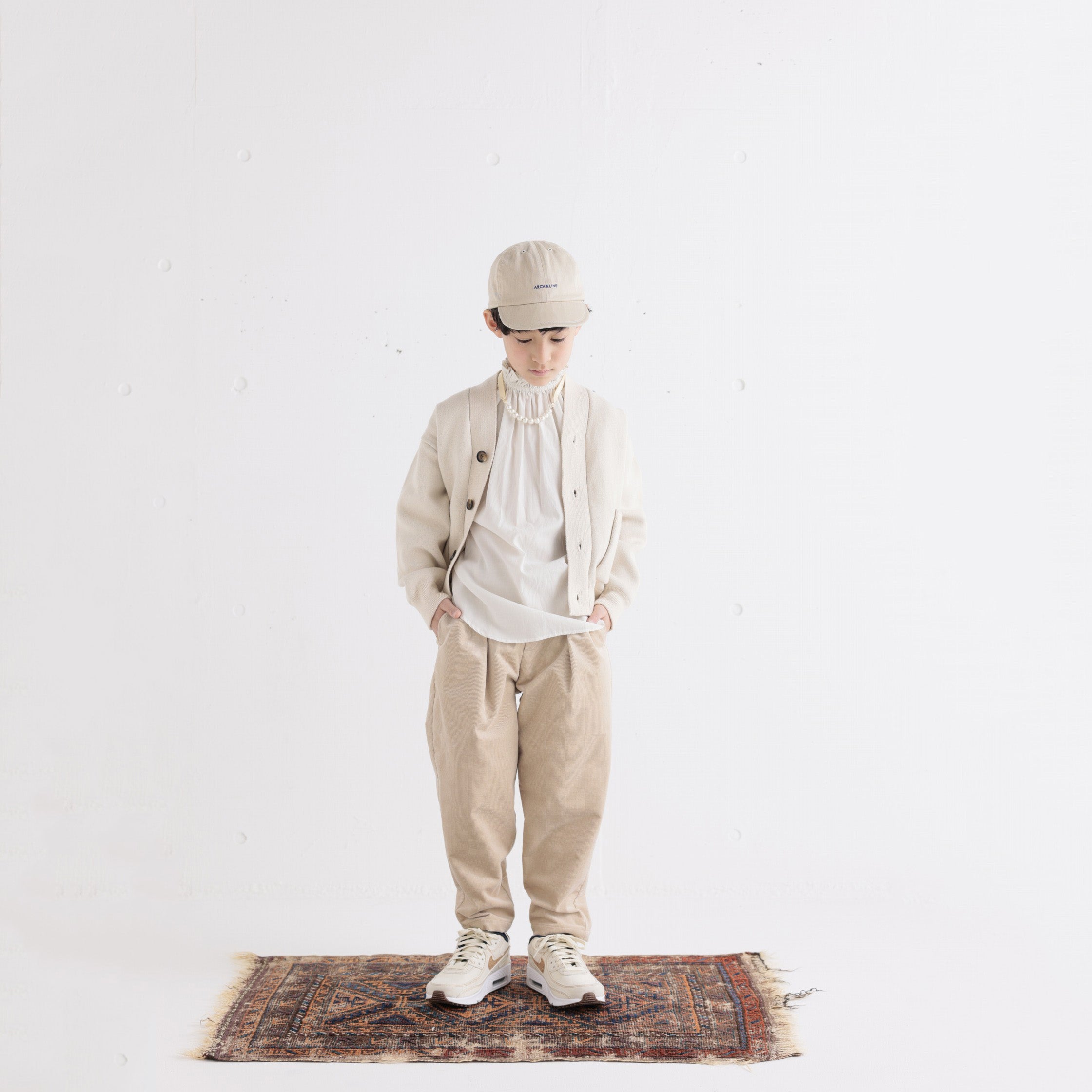 Boys & Girls Beige Logo Cap